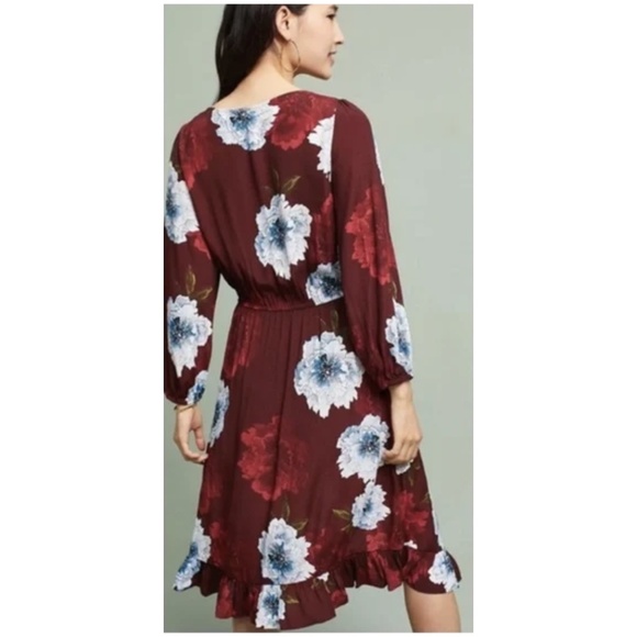 🌺 Anthropologie Plenty by Tracy Reese Aleah Dress | Red Floral Motif | Sz L - Picture 4 of 6